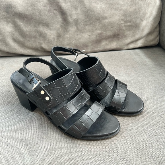 Rag & Bone Folsom Black Leather Sandals 8/38 - Picture 2 of 7